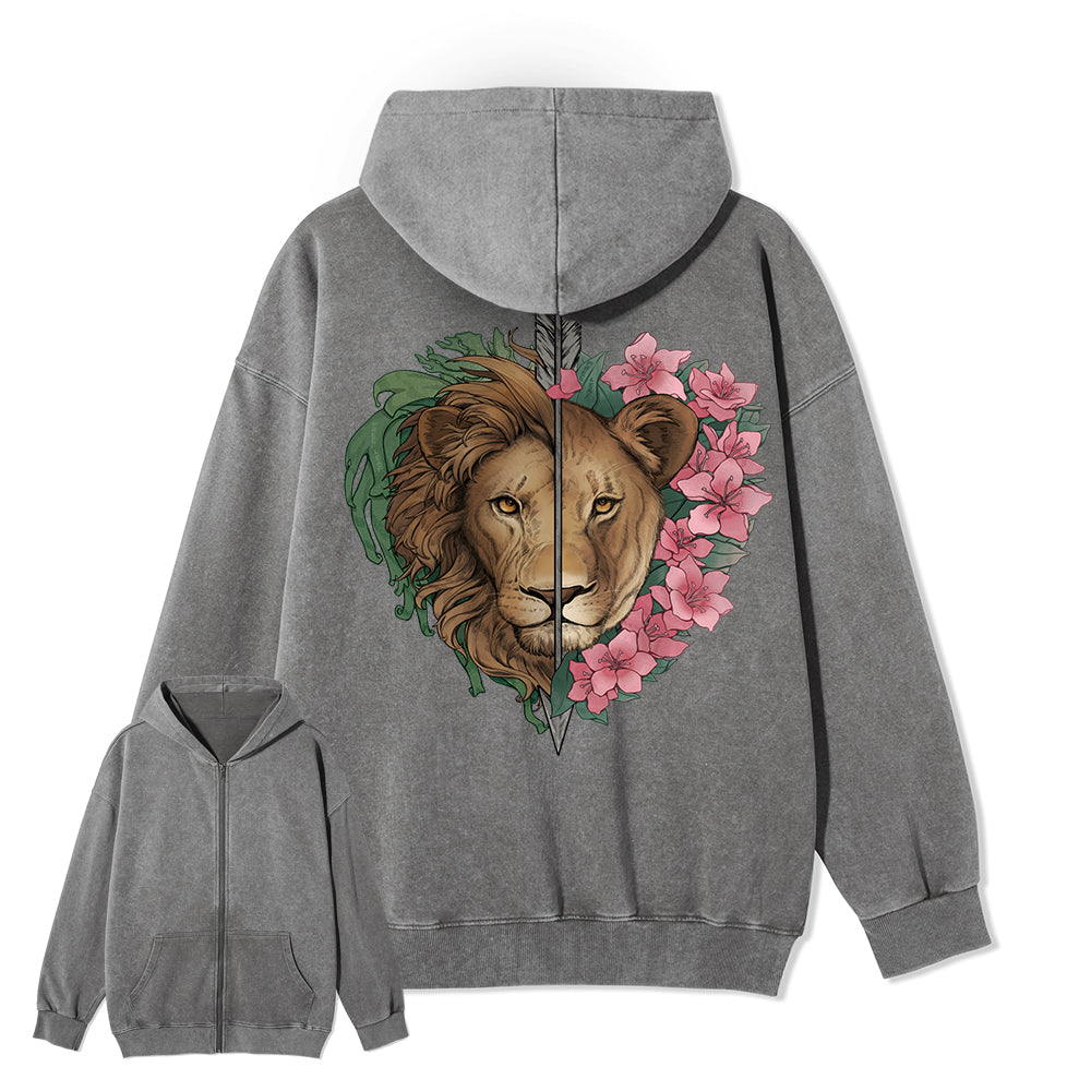 Freeleaf Wild at Heart Full-Zip Back-printed Hoodie