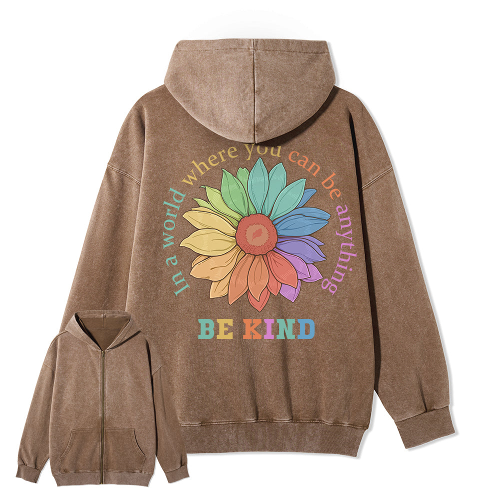 Freeleaf Be Kind Full-Zip Back-printed Hoodie