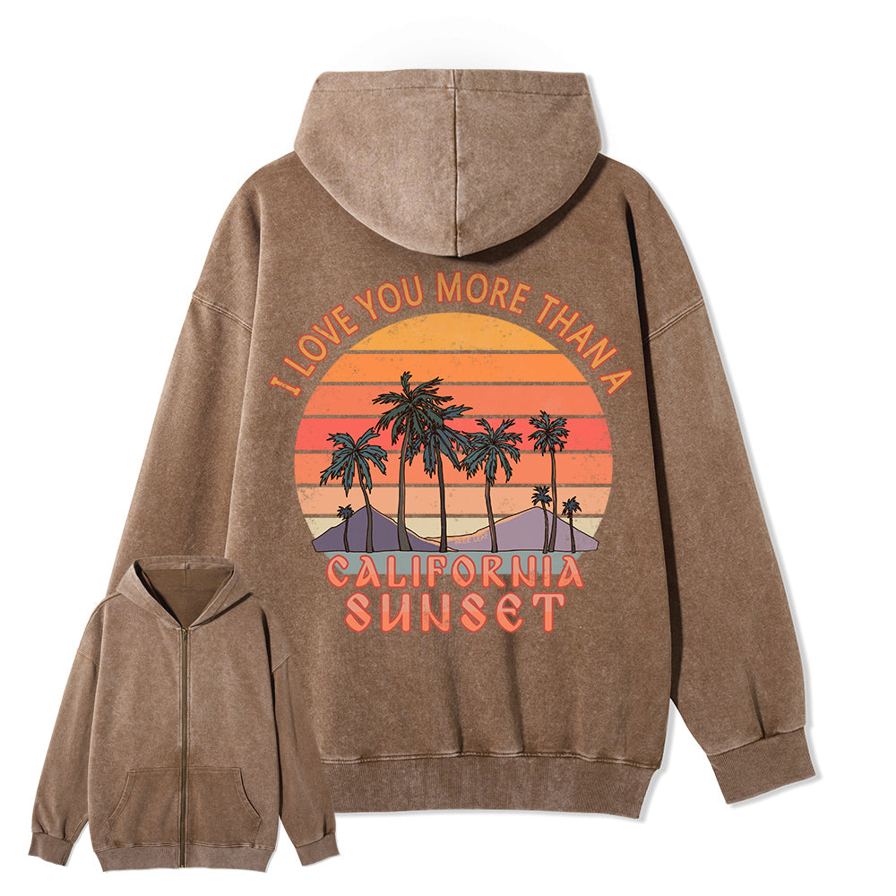 Freeleaf Sunset Reverie Unisex Back-printed Fleece Full-Zip Hoodie