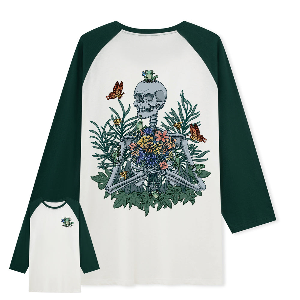 Freeleaf Rebirth in Bloom Unisex Nature Inspired Raglan Sleeve Top