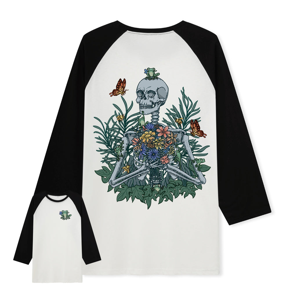 Freeleaf Rebirth in Bloom Unisex Nature Inspired Raglan Sleeve Top