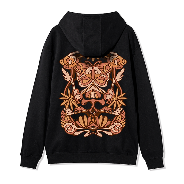 freeleaf-spring-butterfly-back-printed-unisex-nature-inspired-fleece-full-zip-hoodie