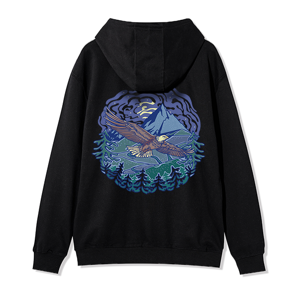 Freeleaf Yellowstone National ParkBack-printed Unisex Fleece Full-Zip Hoodie
