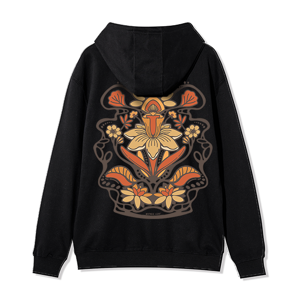 freeleaf-spring-flower-back-printed-unisex-fleece-full-zip-hoodie