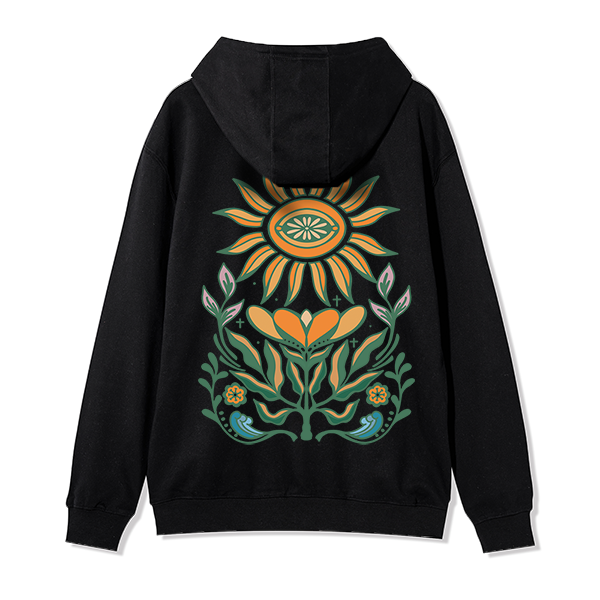 freeleaf-sunflower-back-printed-unisex-nature-inspired-fleece-full-zip-hoodie