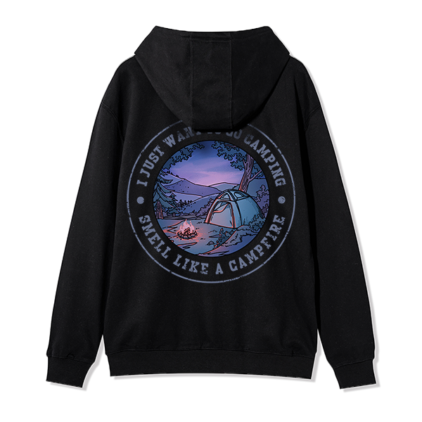 Freeleaf Just Want To Go Camping Unisex Nature Inspired Fleece Full-Zip Hoodie