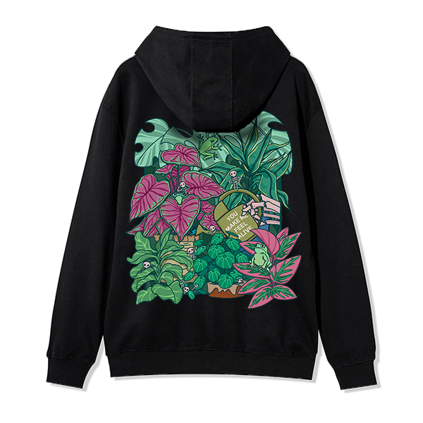 Freeleaf You Make Me Feel Alive Back-printed Unisex Nature Inspired Fleece Full-Zip Hoodie