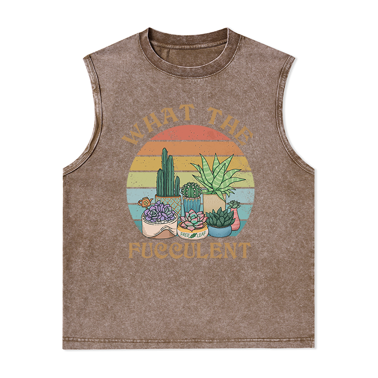 Freeleaf What the Fucculent Unisex Washed Tank Tops