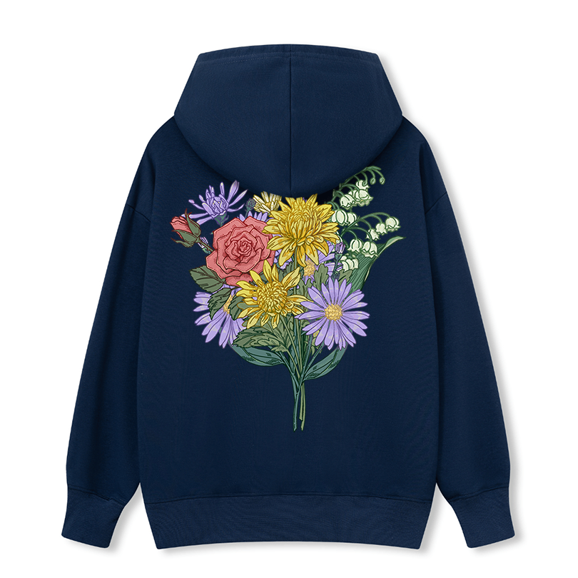 Freeleaf Symphony of Flowers Unisex Nature Inspired Hoodie