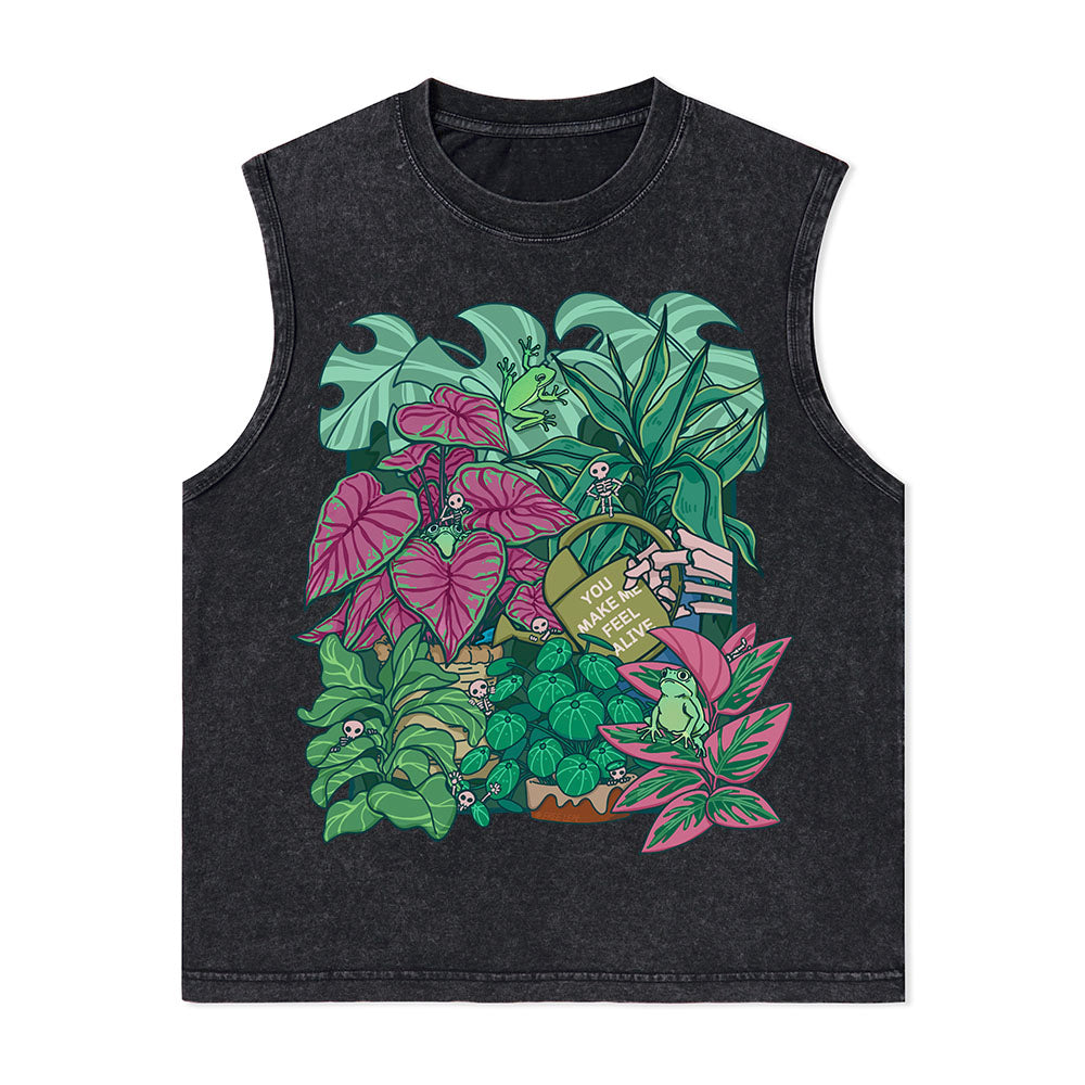 Freeleaf You Make Me Feel Alive Nature Inspired Unisex Washed Tank Tops