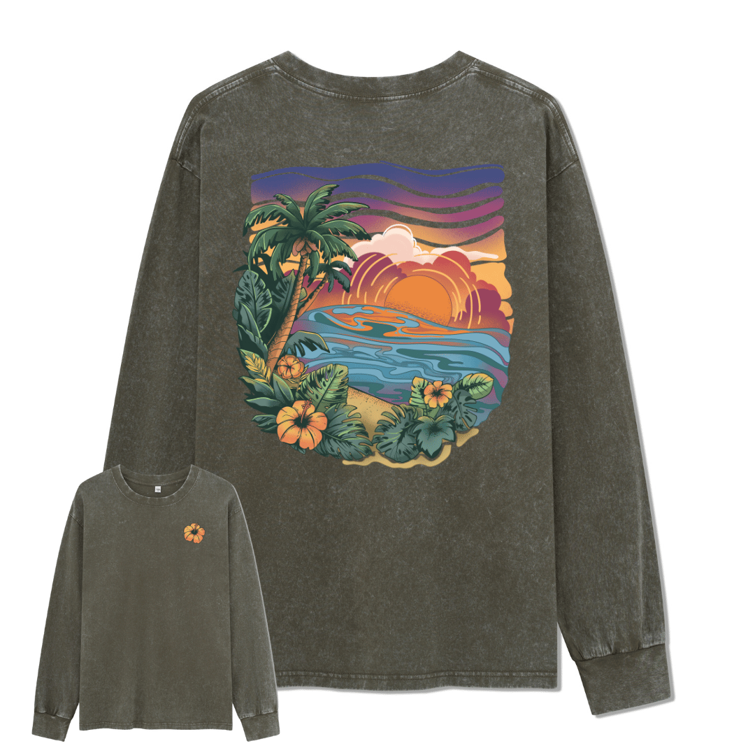 Golden Beach Washed Long Sleeve Top