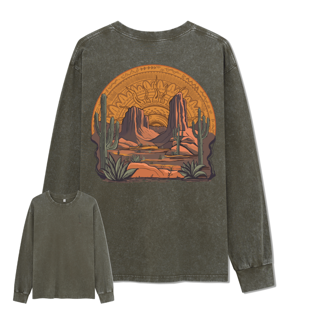 Golden Desert Washed Long Sleeve Top