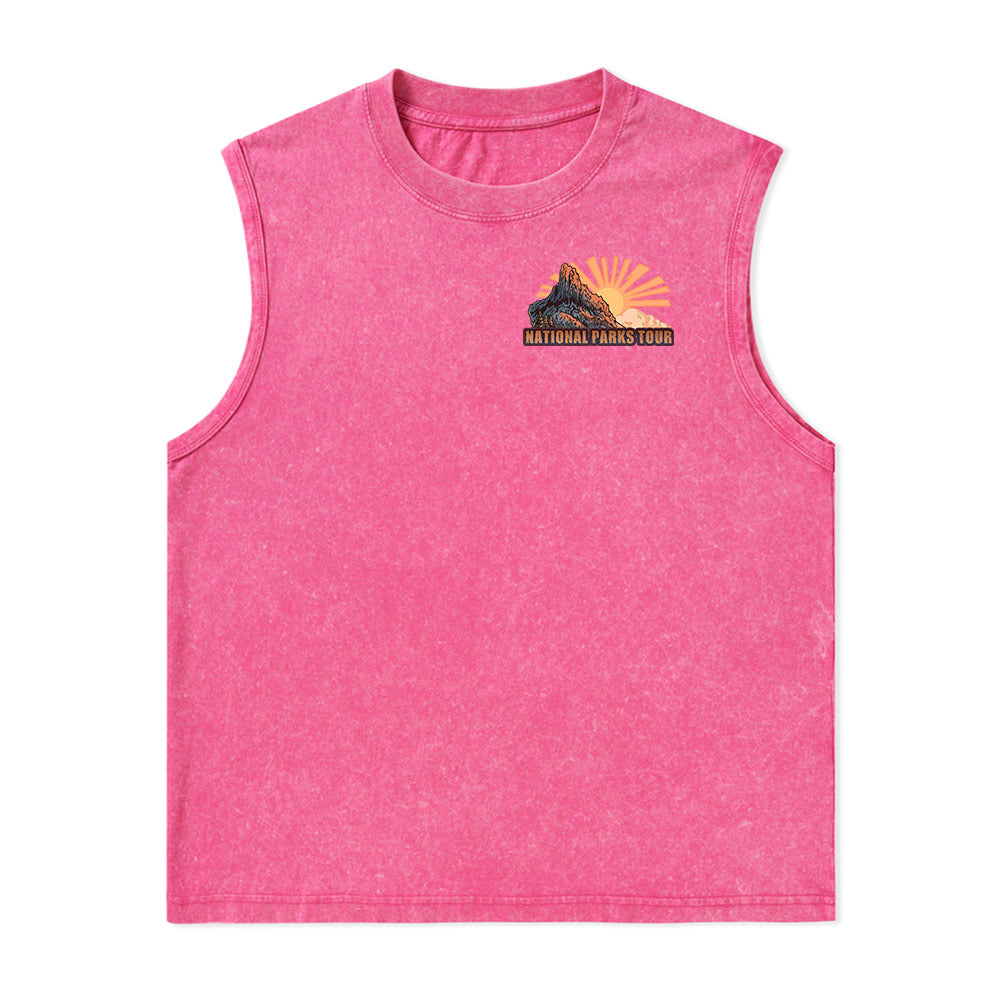 Freeleaf National Parks Tour Nature Inspired Unisex Washed Tank Tops