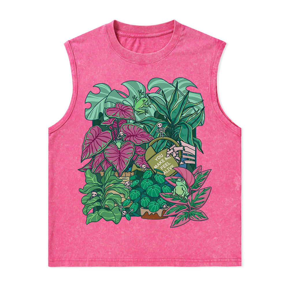 Freeleaf You Make Me Feel Alive Nature Inspired Unisex Washed Tank Tops