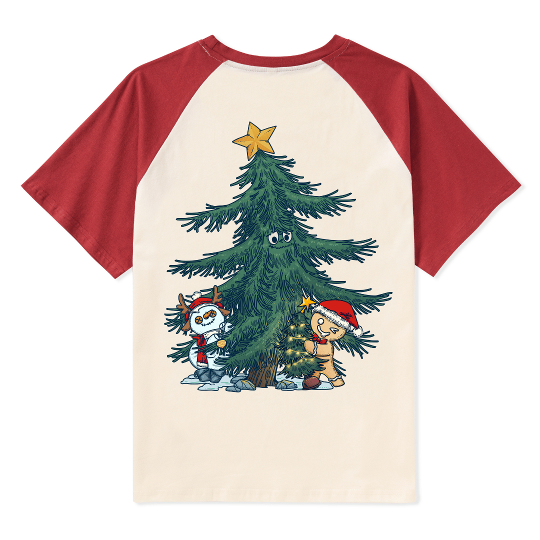 Merry Christmas Raglan Short Sleeve Top