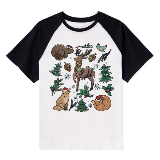 Yellowstone Christmas Wonderland Raglan Short Sleeve Top