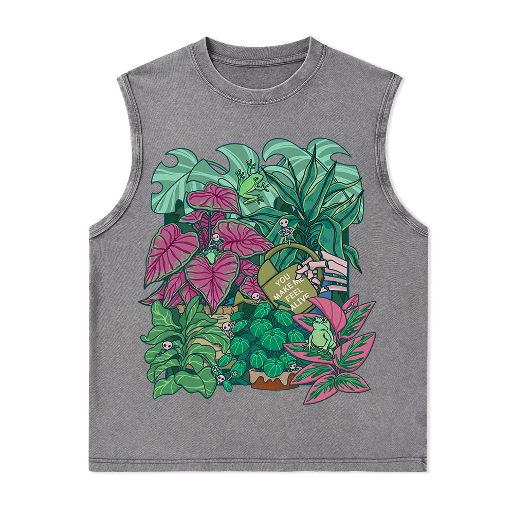 Freeleaf You Make Me Feel Alive Nature Inspired Unisex Washed Tank Tops