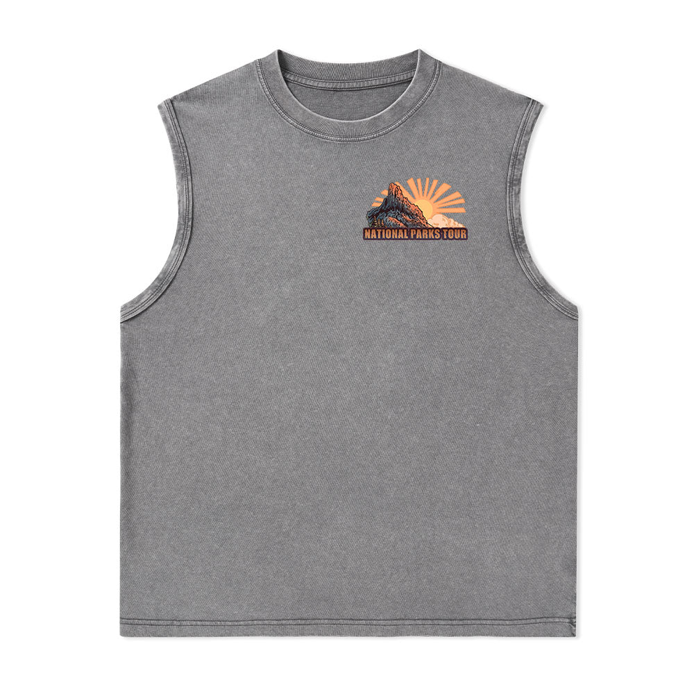 Freeleaf National Parks Tour Nature Inspired Unisex Washed Tank Tops