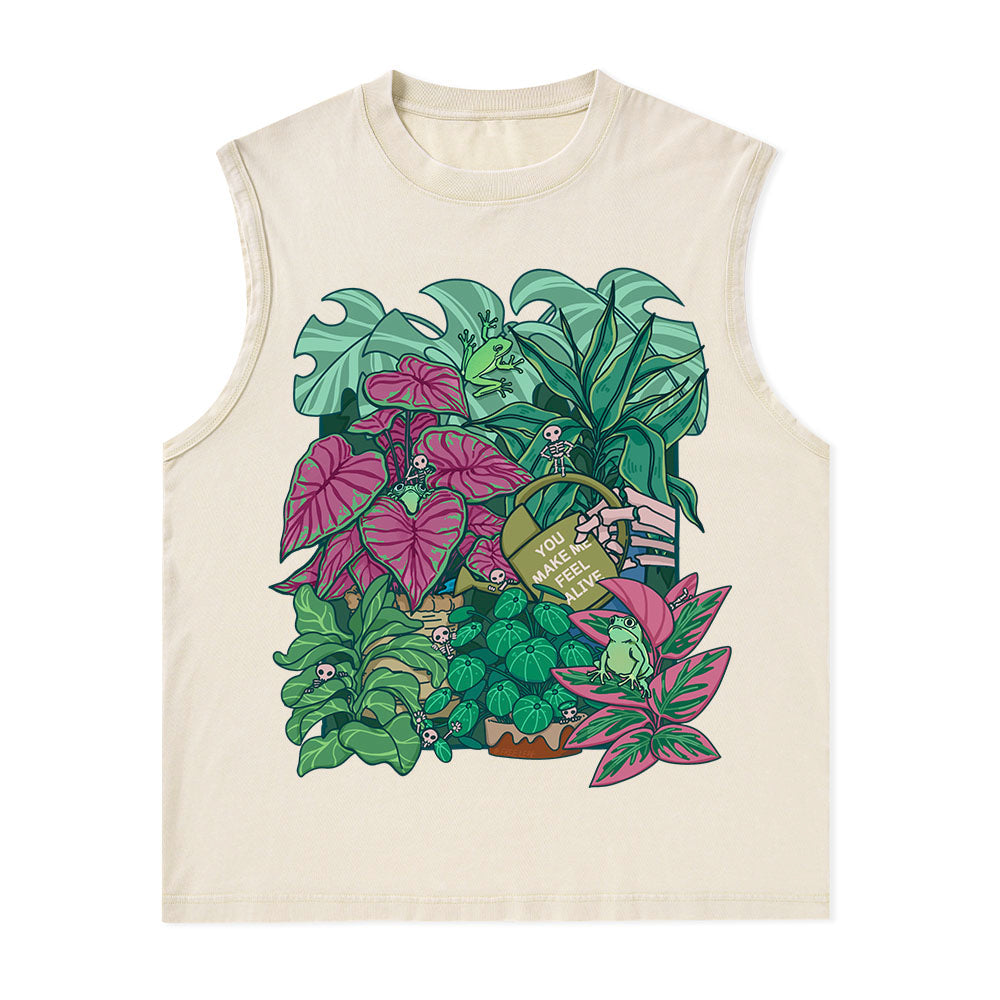 Freeleaf You Make Me Feel Alive Nature Inspired Unisex Washed Tank Tops