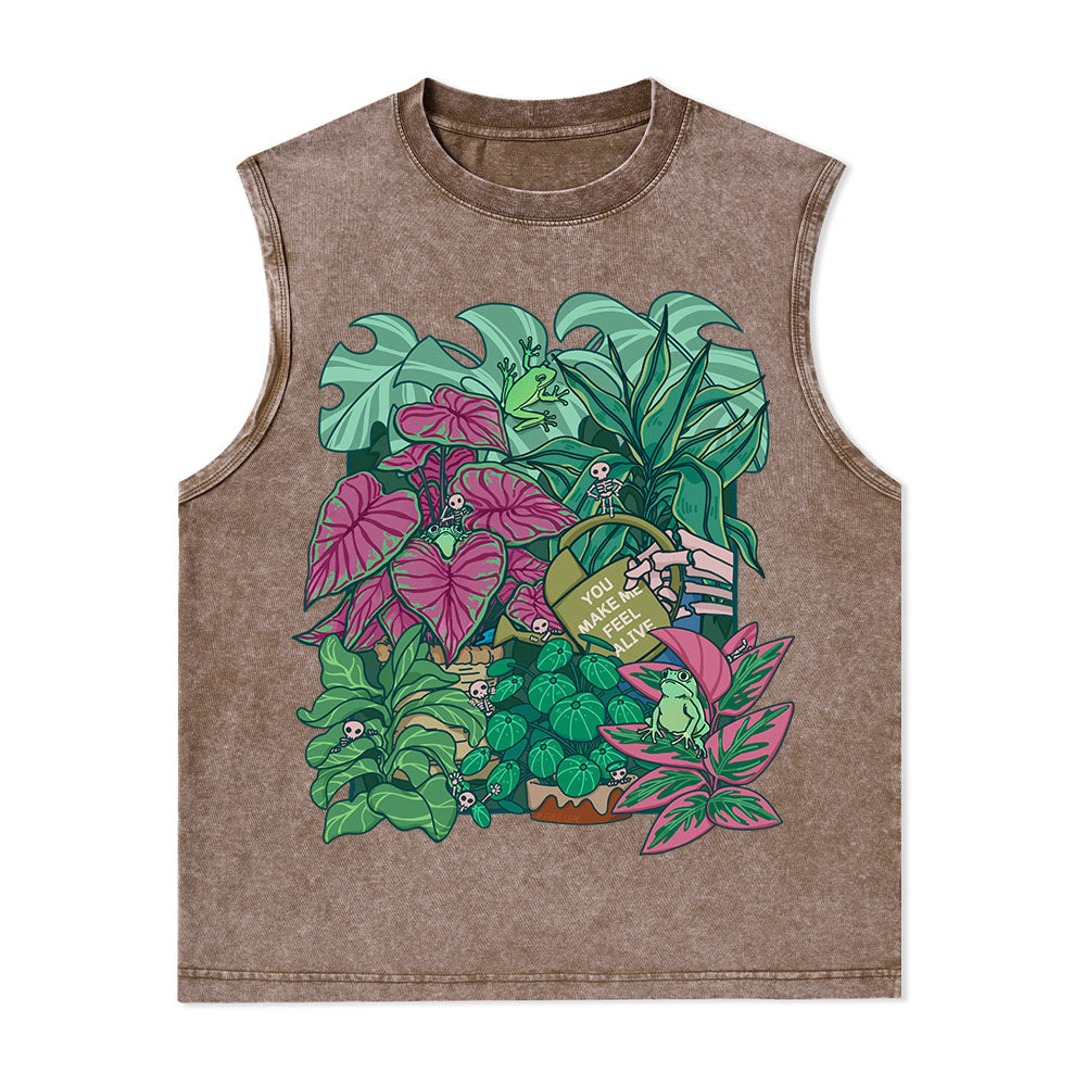 Freeleaf You Make Me Feel Alive Nature Inspired Unisex Washed Tank Tops