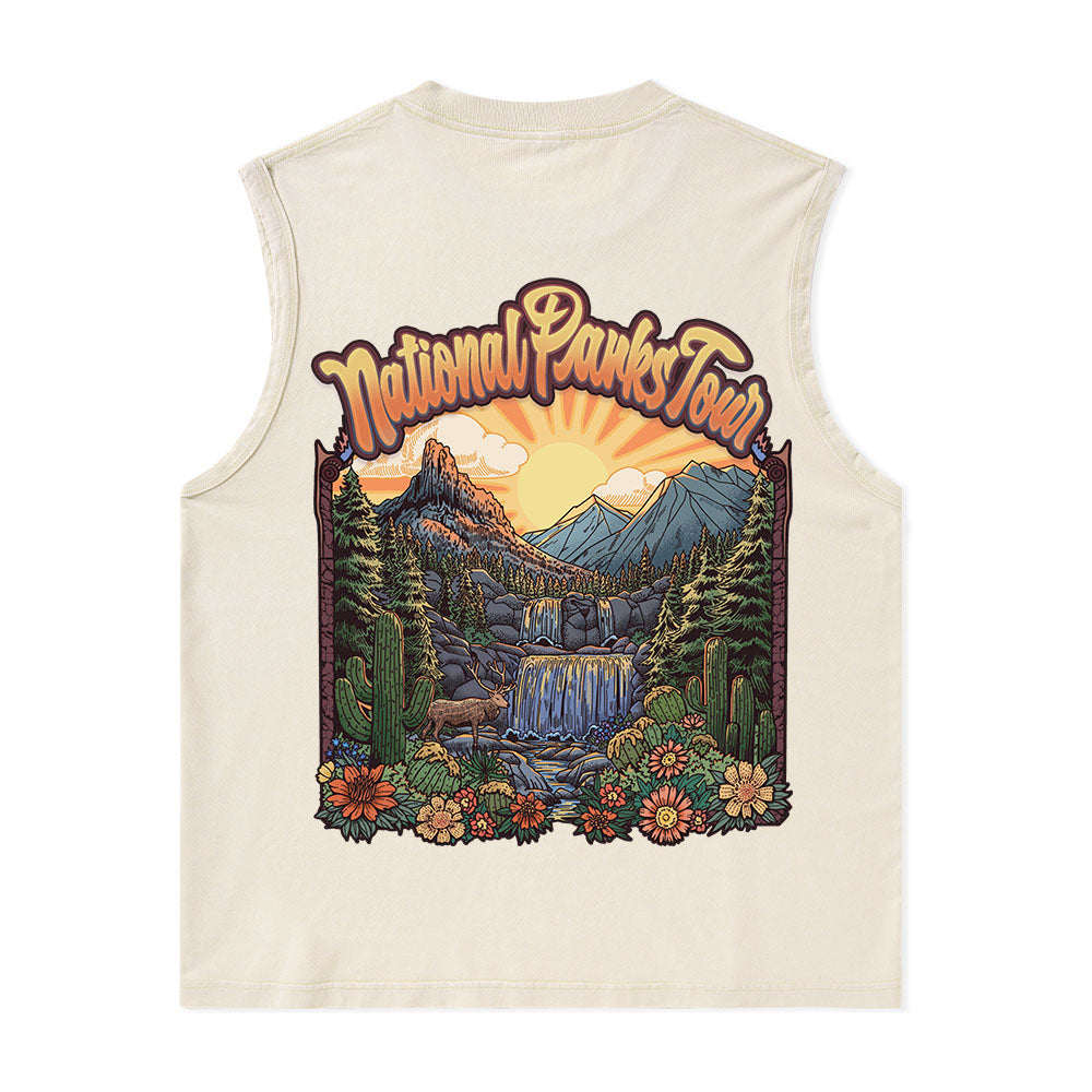 Freeleaf National Parks Tour Nature Inspired Unisex Washed Tank Tops