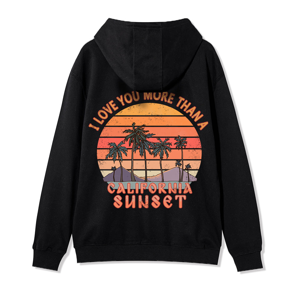 Freeleaf Sunset Reverie Unisex Back-printed Fleece Full-Zip Hoodie