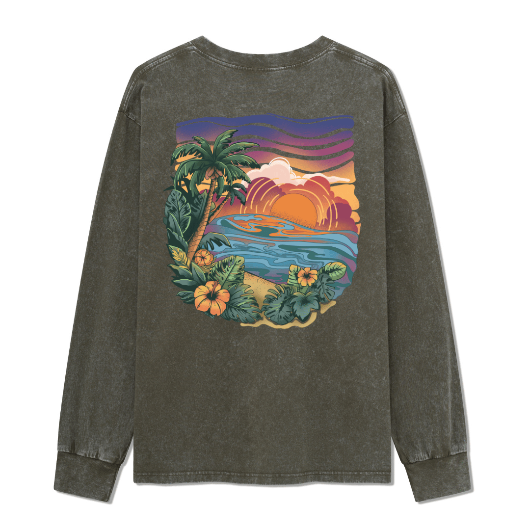 Golden Beach Washed Long Sleeve Top