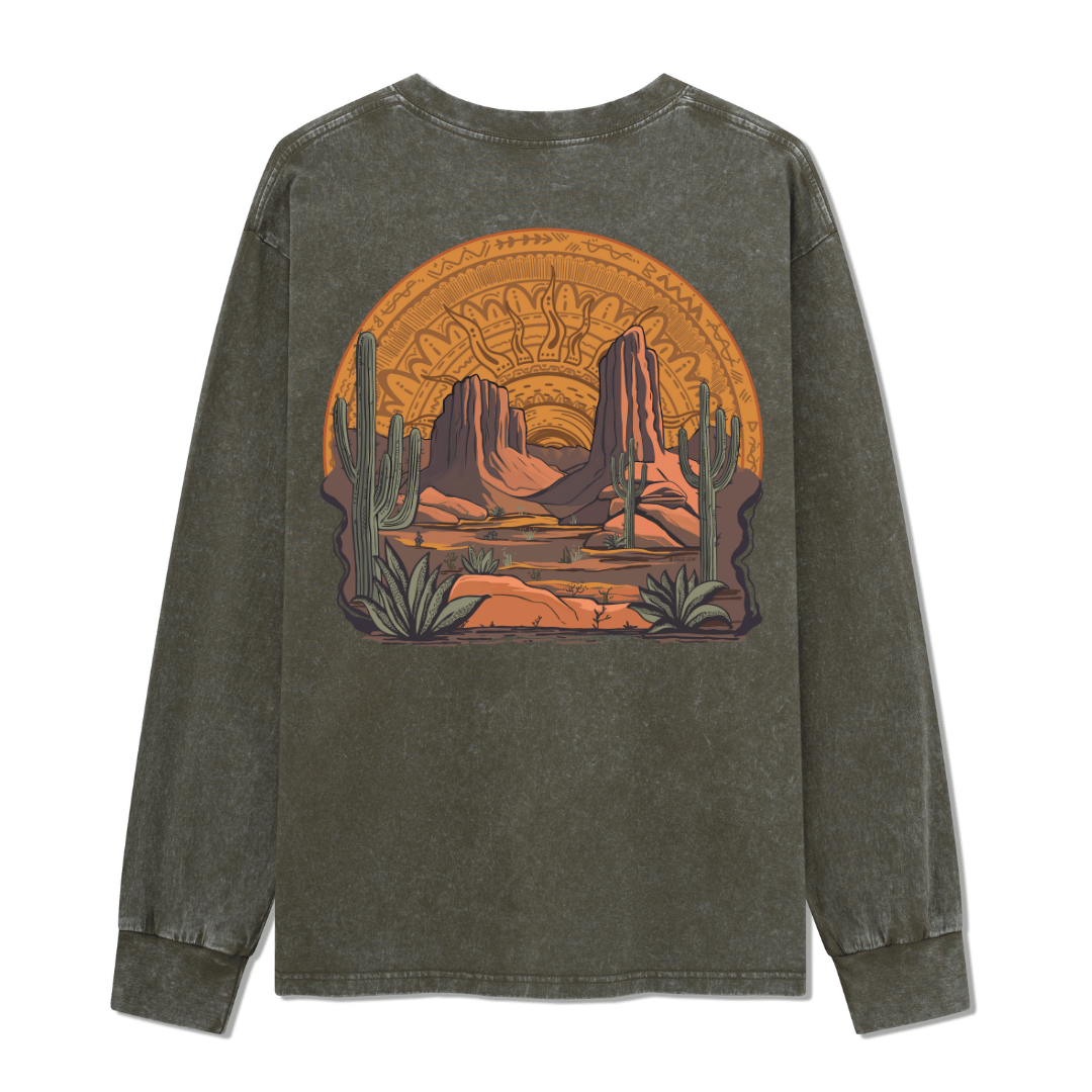 Golden Desert Washed Long Sleeve Top