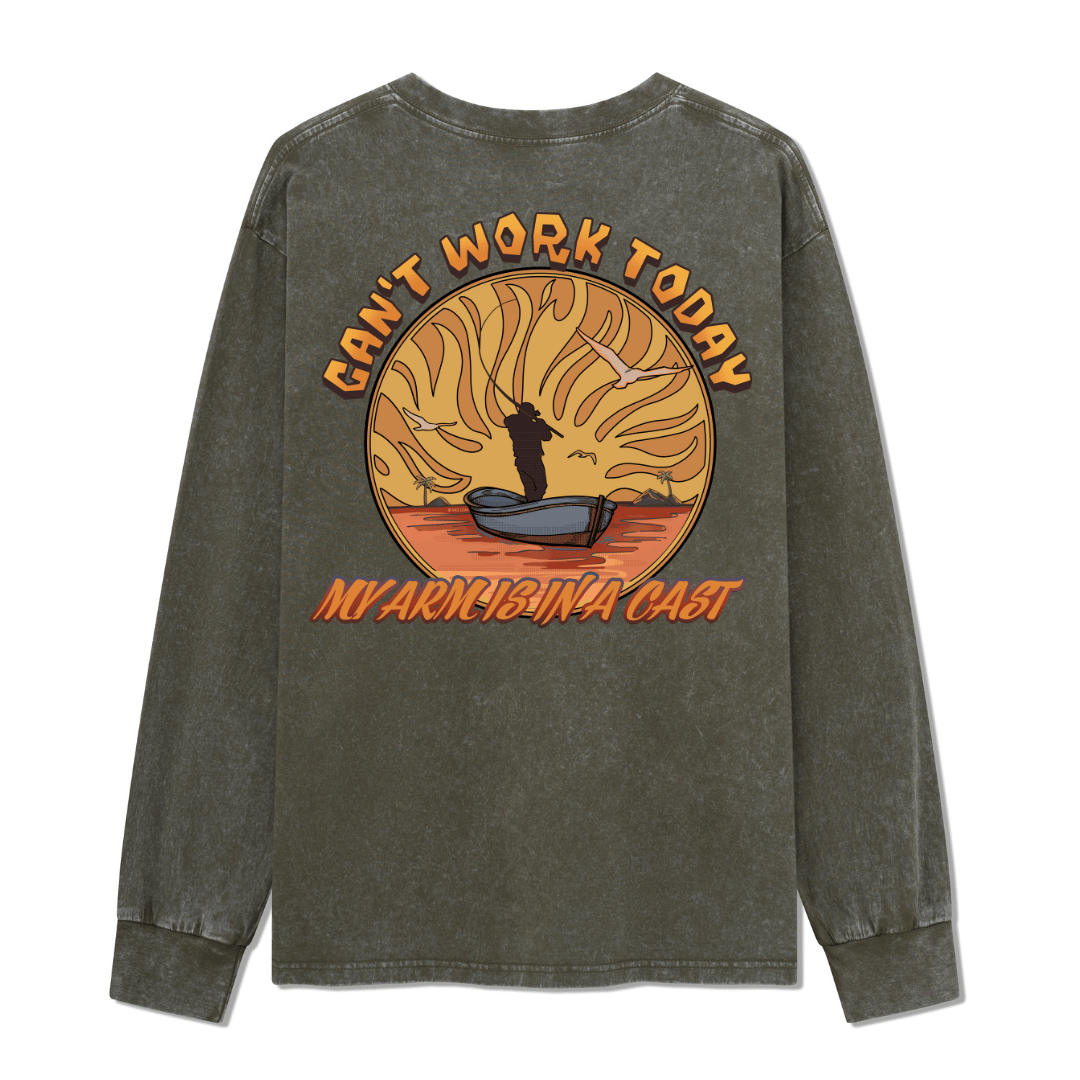 Can't Work Today Washed Long Sleeve Top