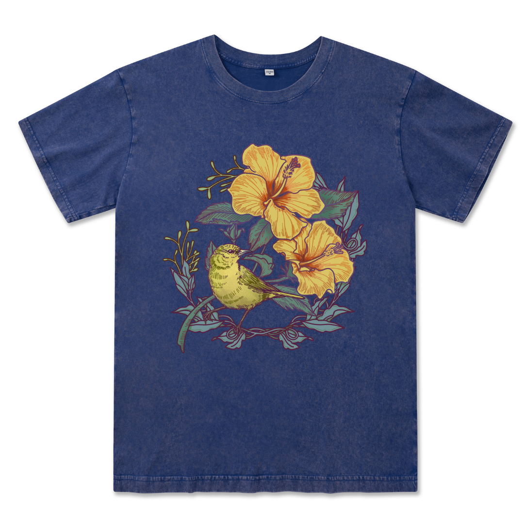 Amakihi Front-printed Washed Tee