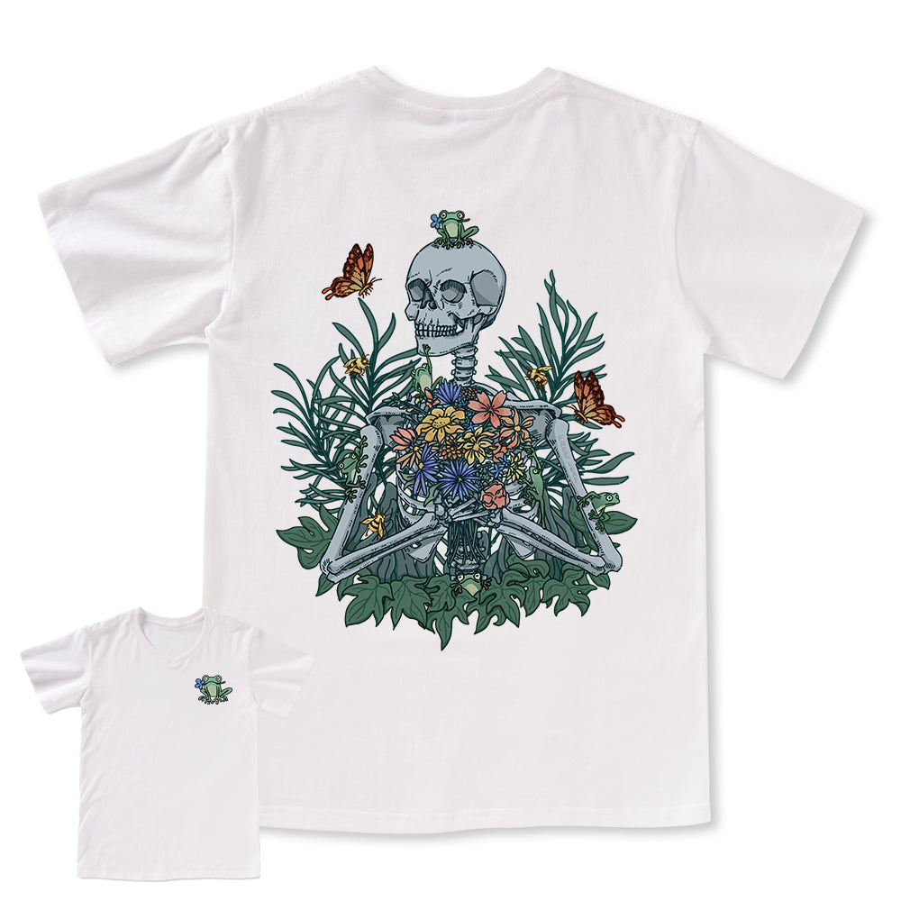 Freeleaf Rebirth in Bloom Unisex Nature Inspired V-neck Tee