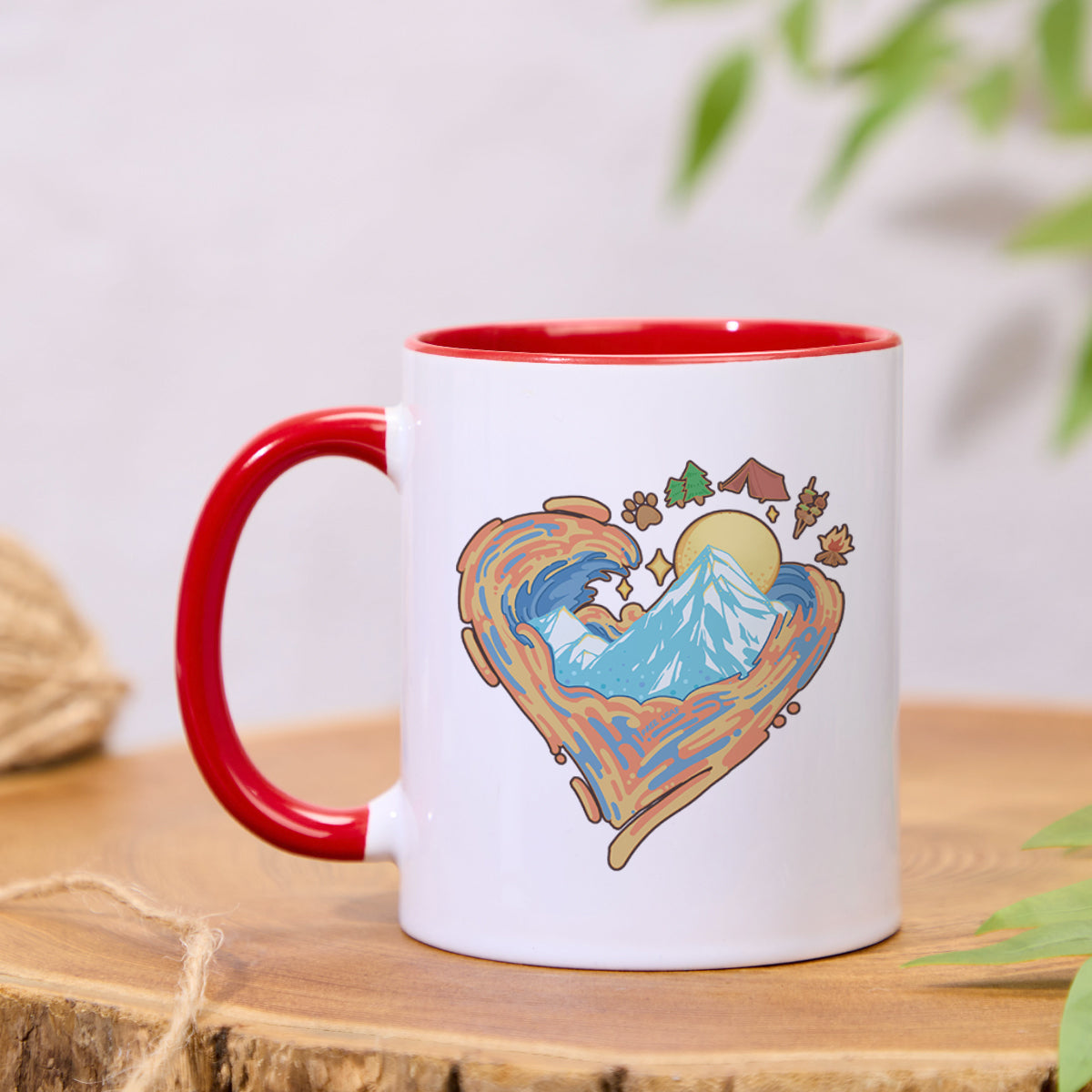 Freeleaf Heart of Wilderness Camping Colorful Ceramic Mug