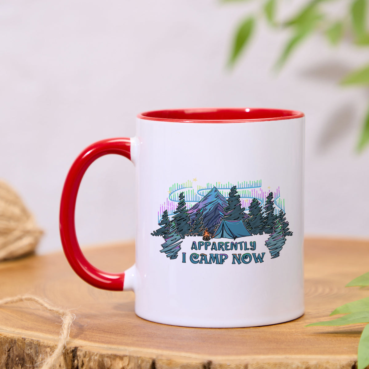 Freeleaf I Camping Now Colorful Ceramic Mug
