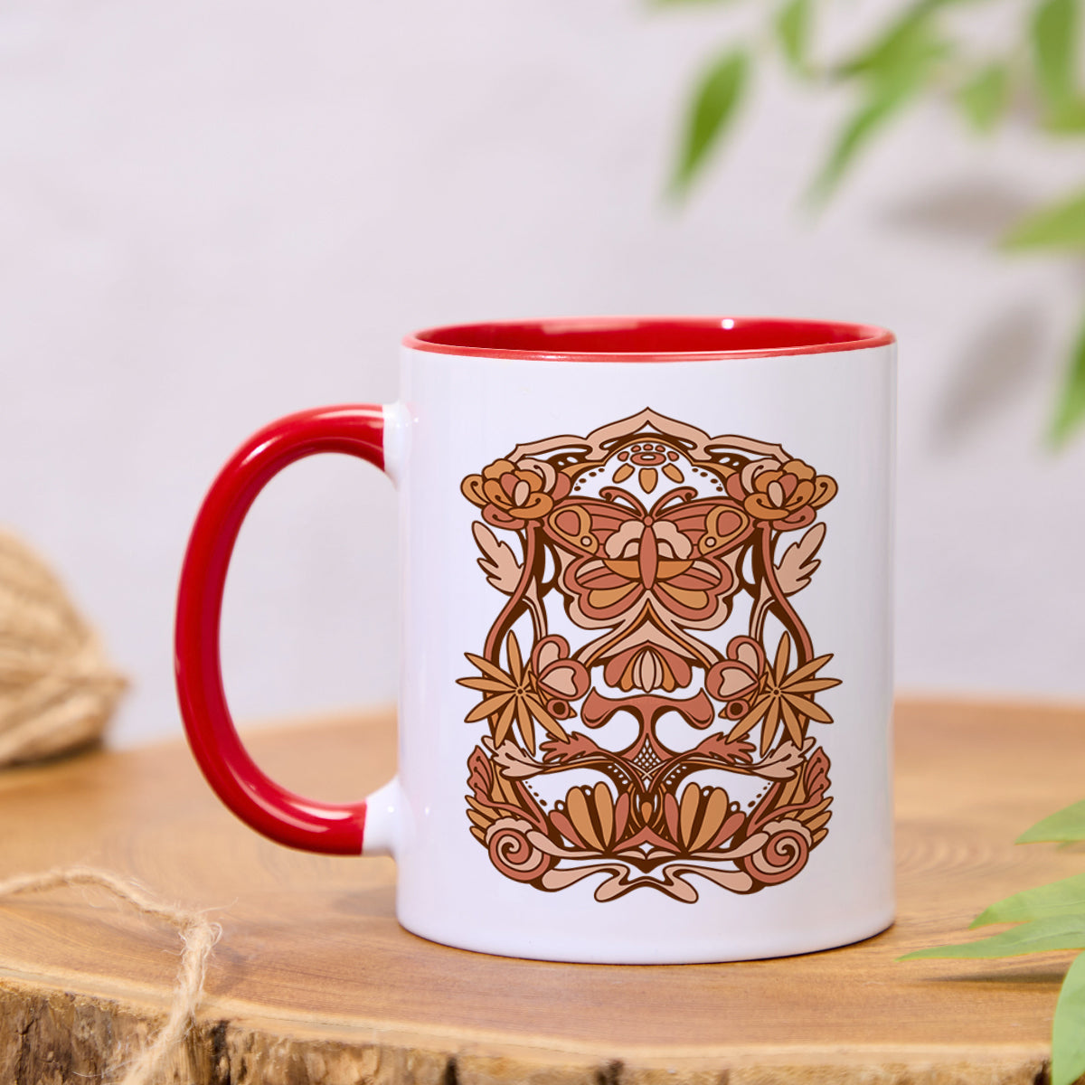 Freeleaf Spring Butterfly Colorful Ceramic Mug