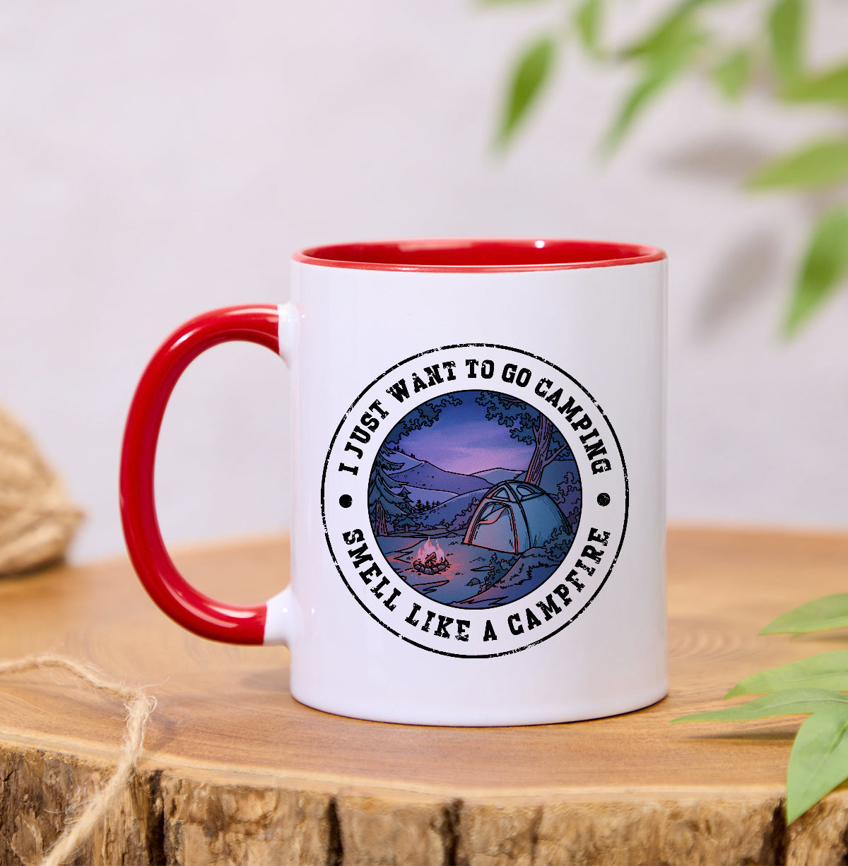 Freeleaf Just Want To Go Camping Colorful Ceramic Mug