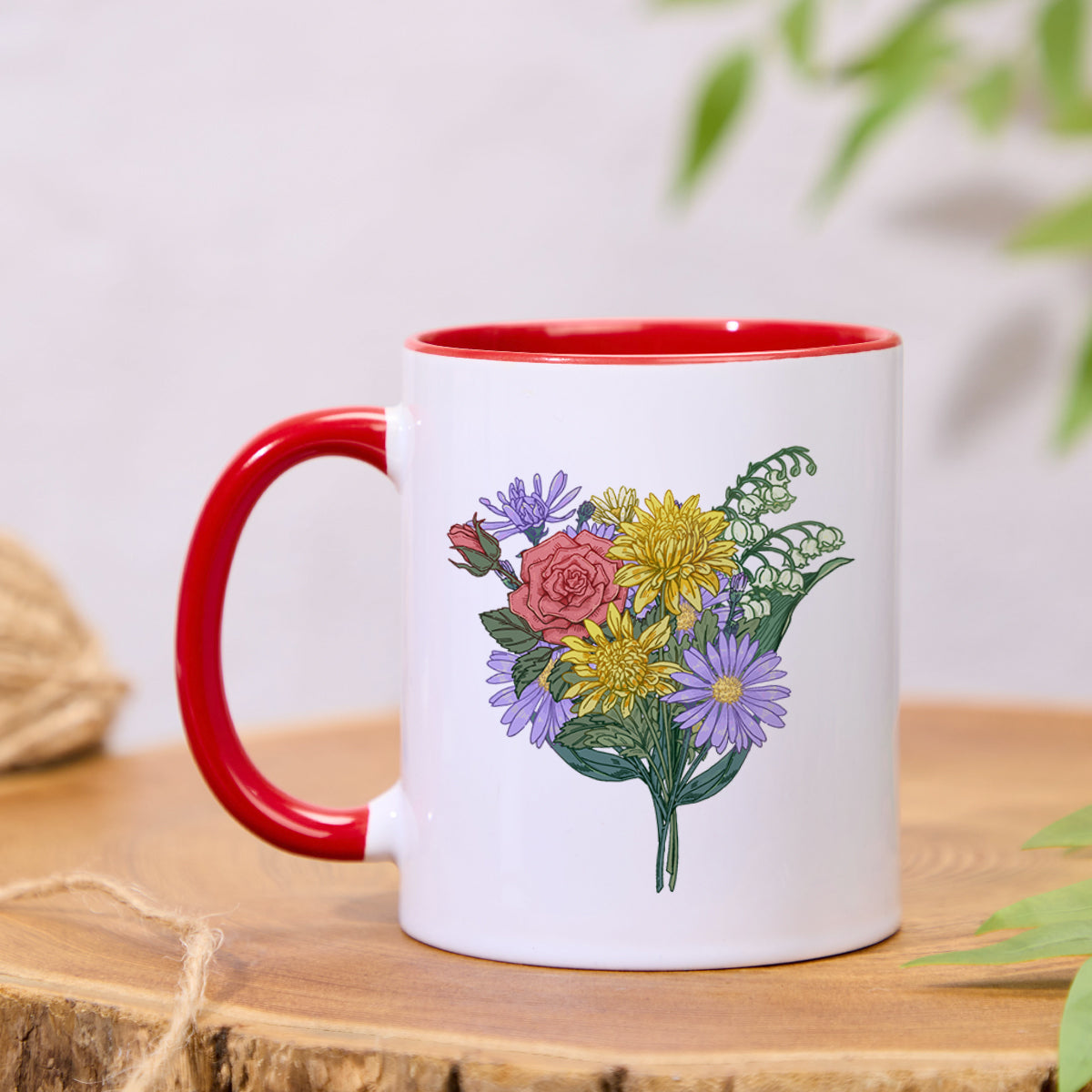 Freeleaf Symphony of Flowers Colorful Ceramic Mug