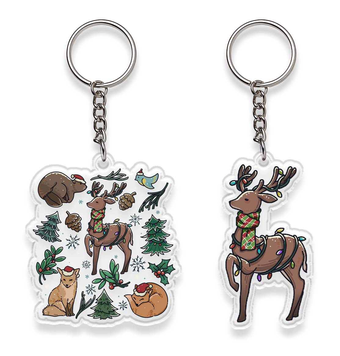 Freeleaf Yellowstone Christmas Wonderland Double-Sided Acrylic Keychain