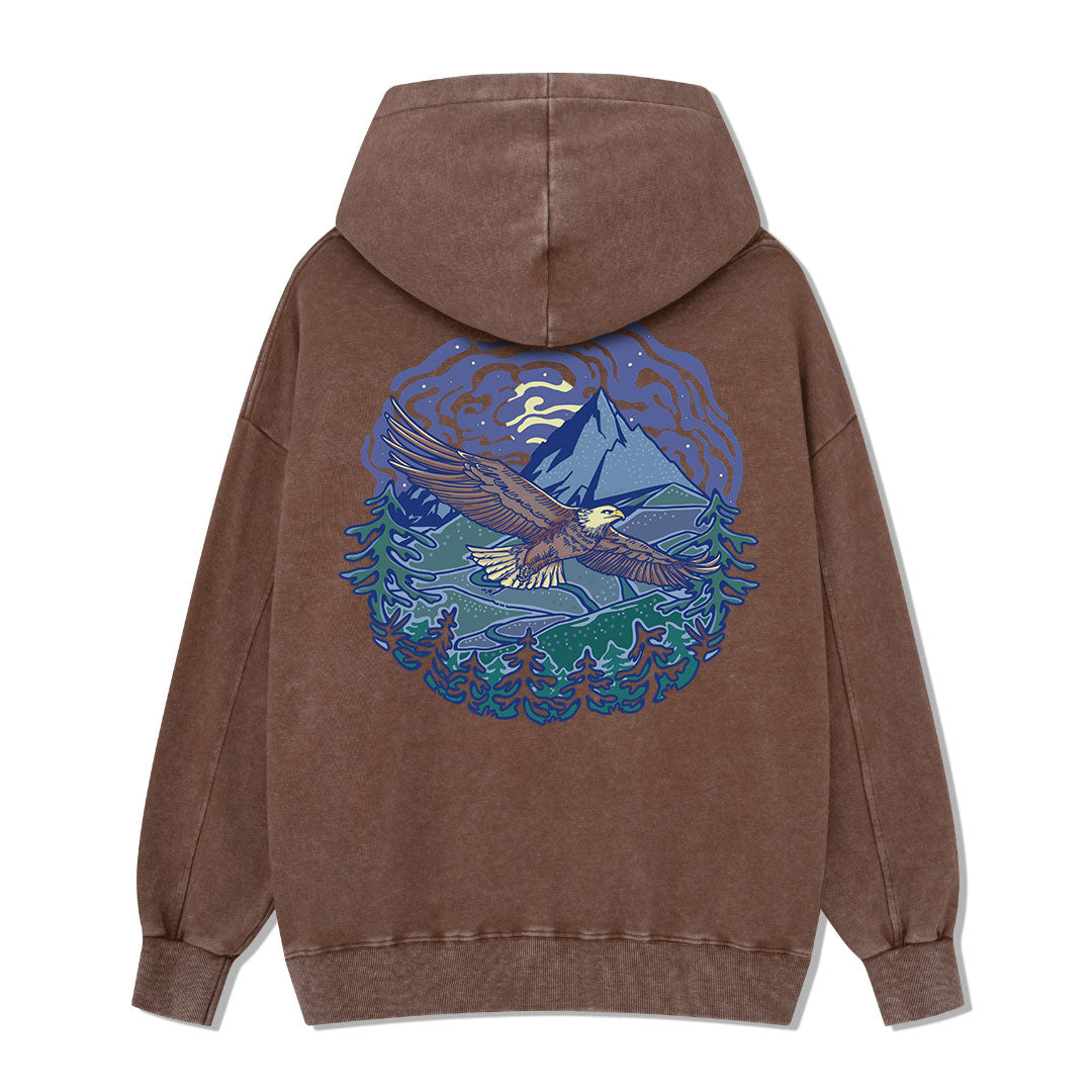 Yellowstone National Park Back-printed Washed Hoodie