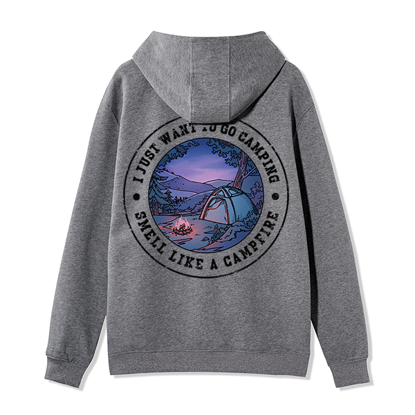 Freeleaf Just Want To Go Camping Unisex Nature Inspired Fleece Full-Zip Hoodie