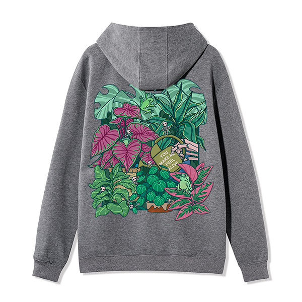 Freeleaf You Make Me Feel Alive Back-printed Unisex Nature Inspired Fleece Full-Zip Hoodie