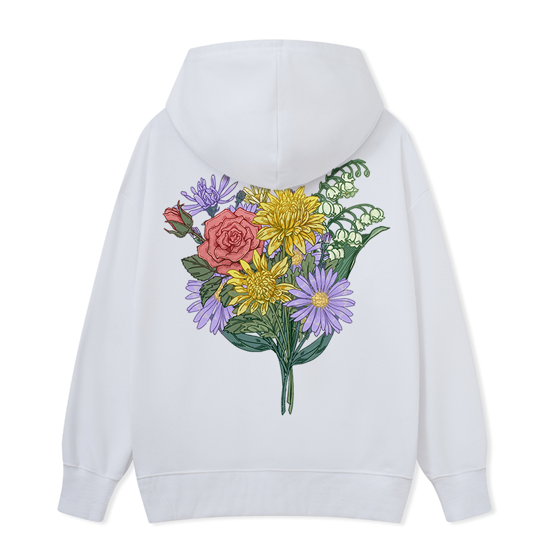 Freeleaf Symphony of Flowers Unisex Nature Inspired Hoodie
