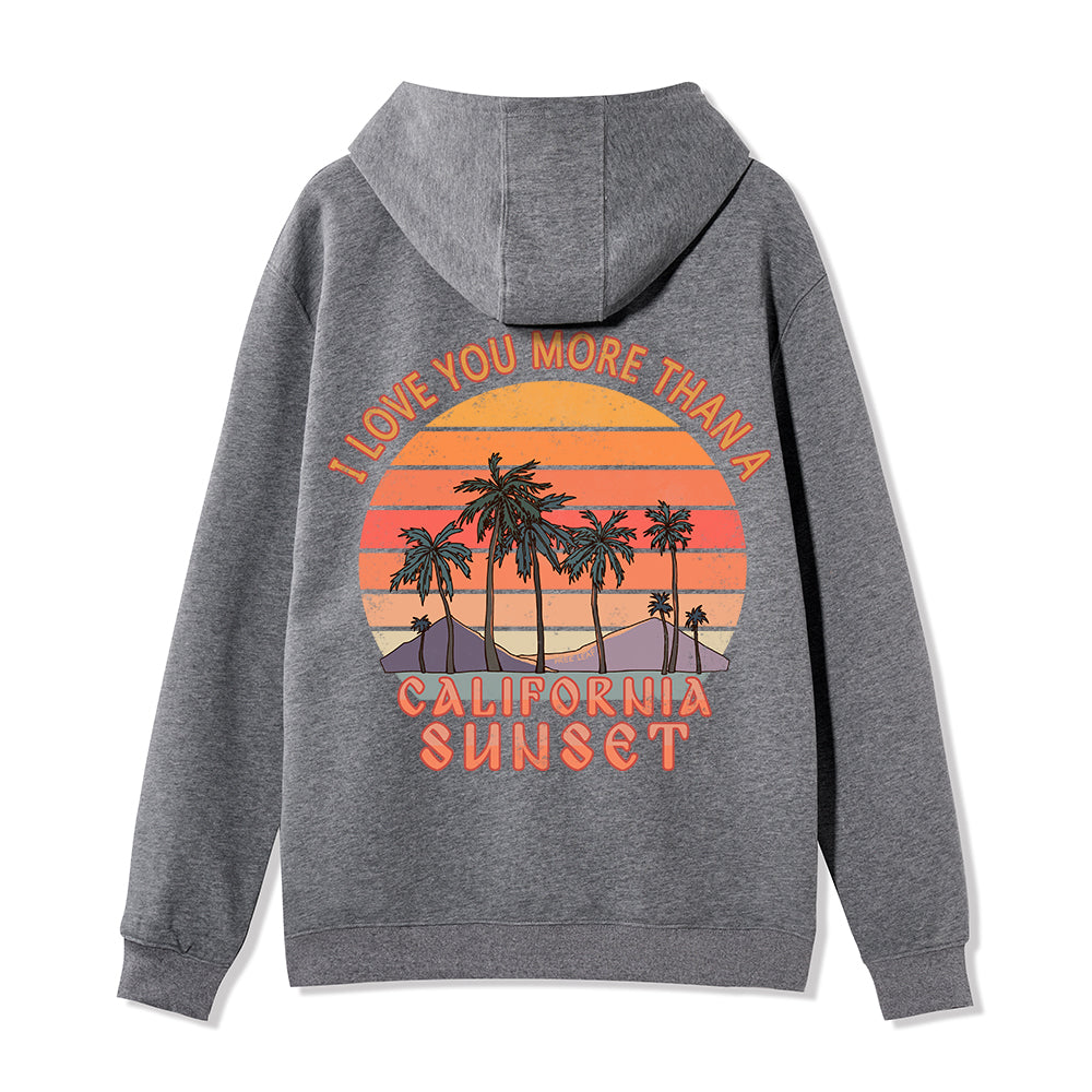 Freeleaf Sunset Reverie Unisex Back-printed Fleece Full-Zip Hoodie