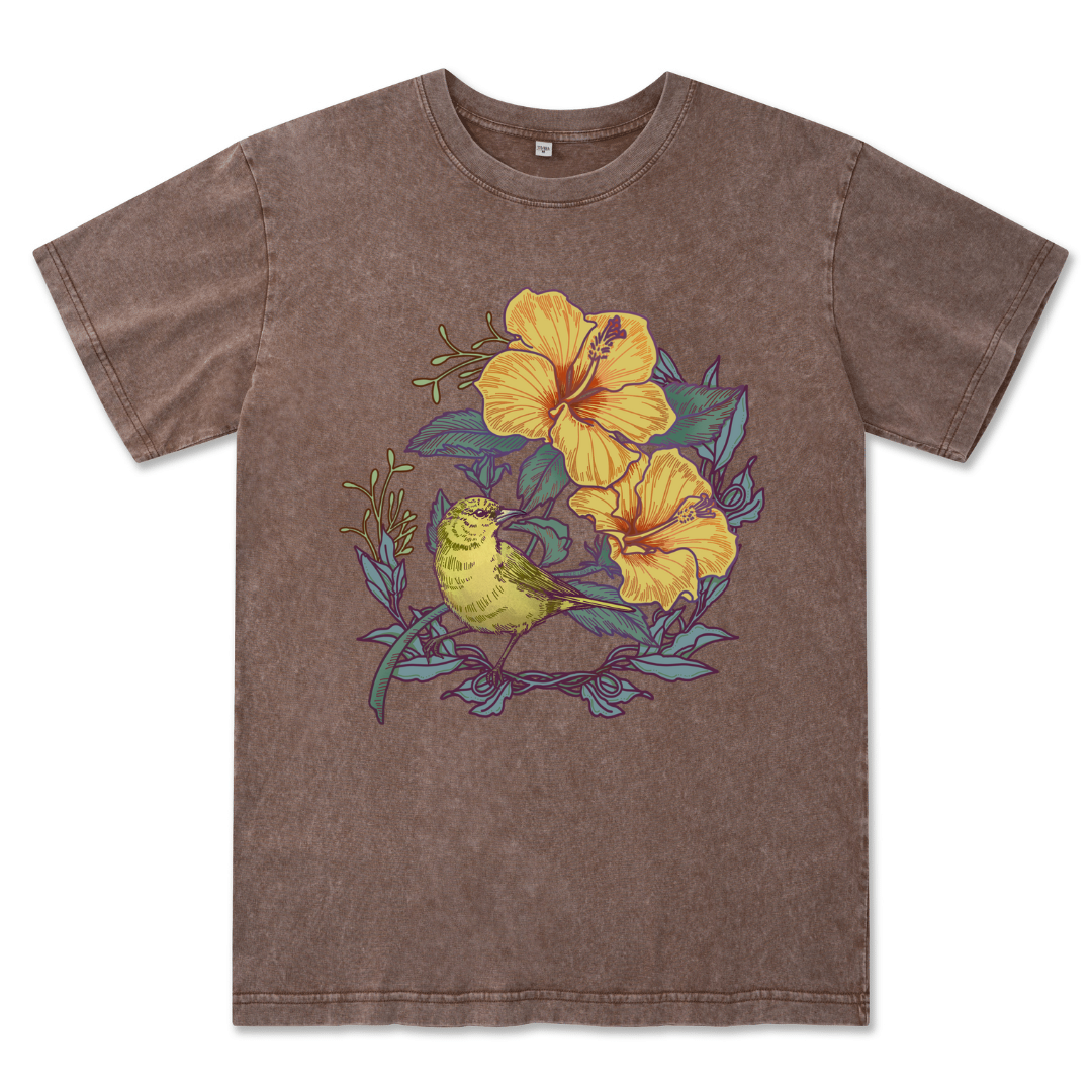 Amakihi Front-printed Washed Tee