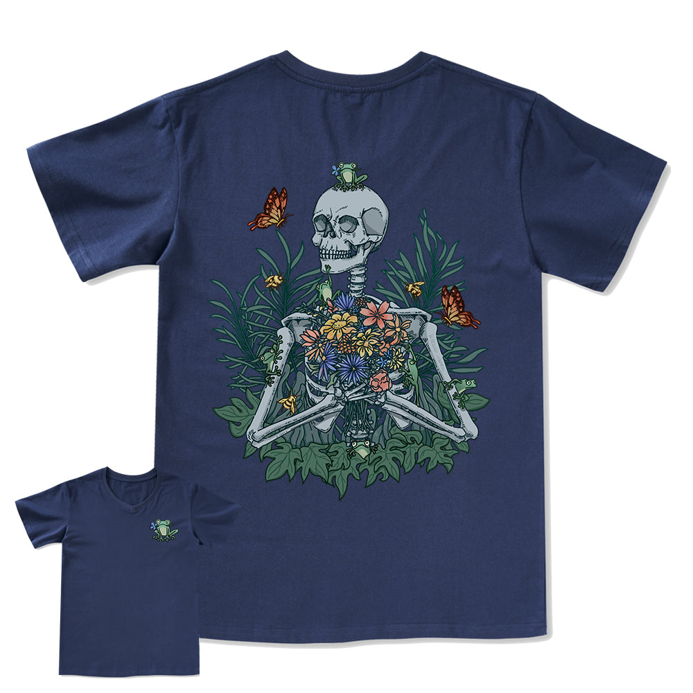 Freeleaf Rebirth in Bloom Unisex Nature Inspired V-neck Tee