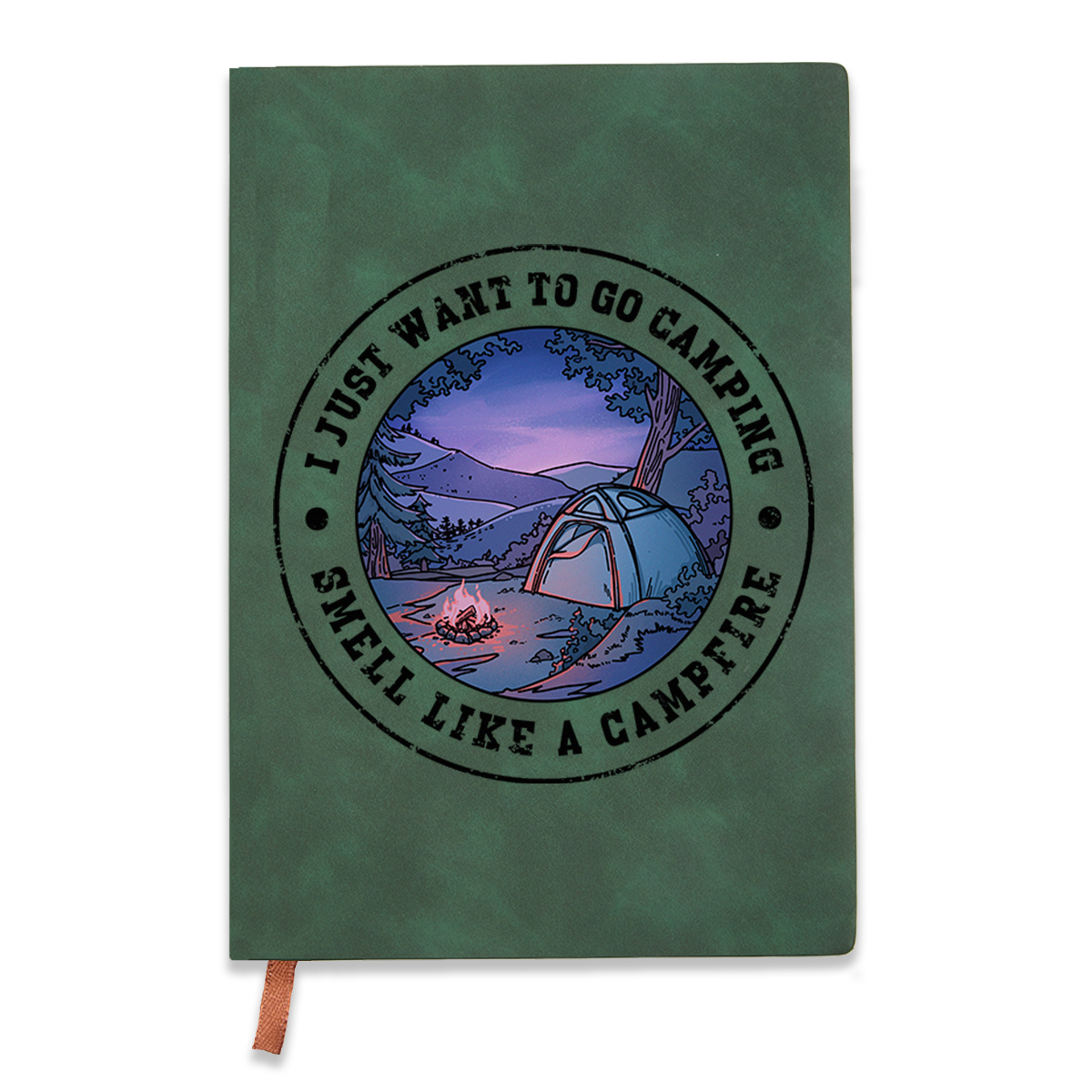 Freeleaf Just Want To Go Camping Vintage Leather Journal Notebook