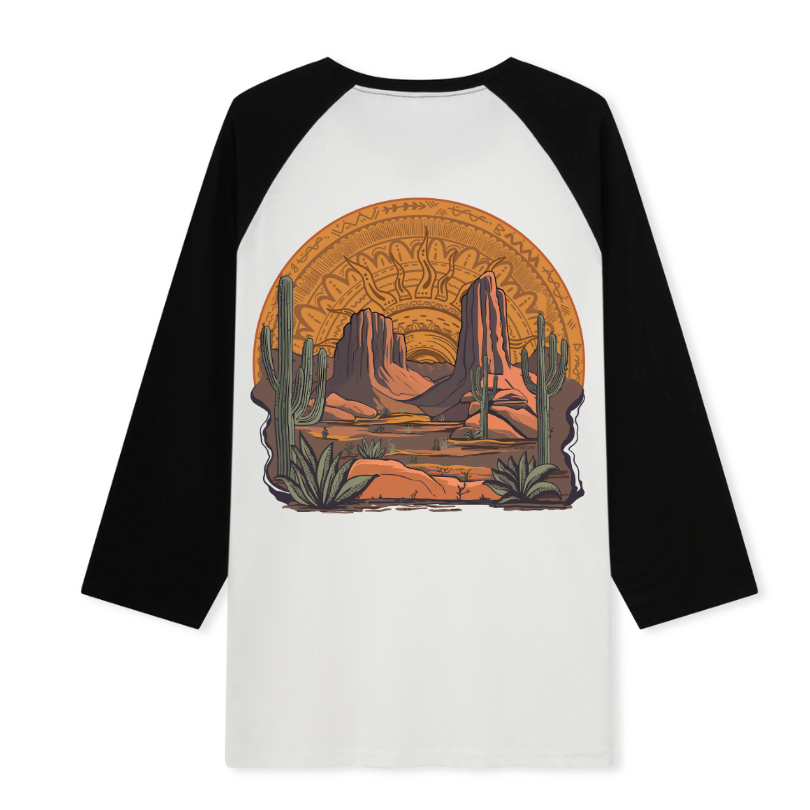 Golden Desert Raglan Long Sleeve Top
