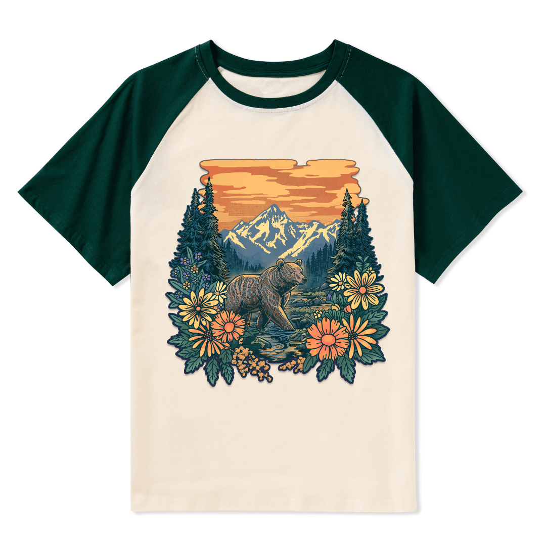 Go Into Nature Front-printed Raglan Short Sleeve Top