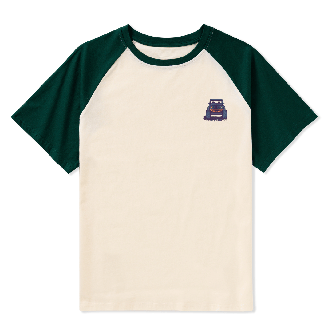 Go Hiking With Music Raglan Short Sleeve Top