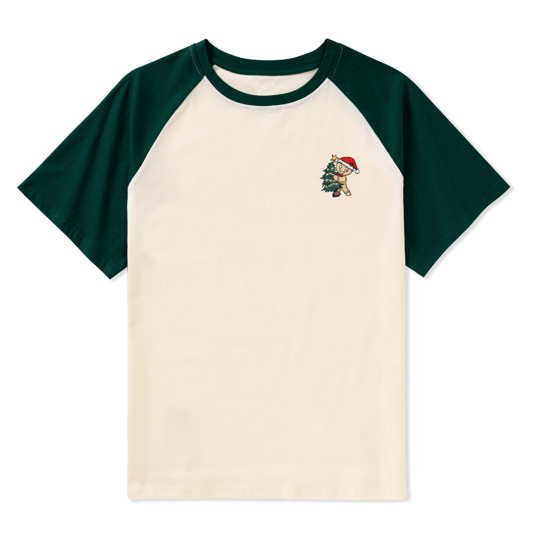 Merry Christmas Raglan Short Sleeve Top