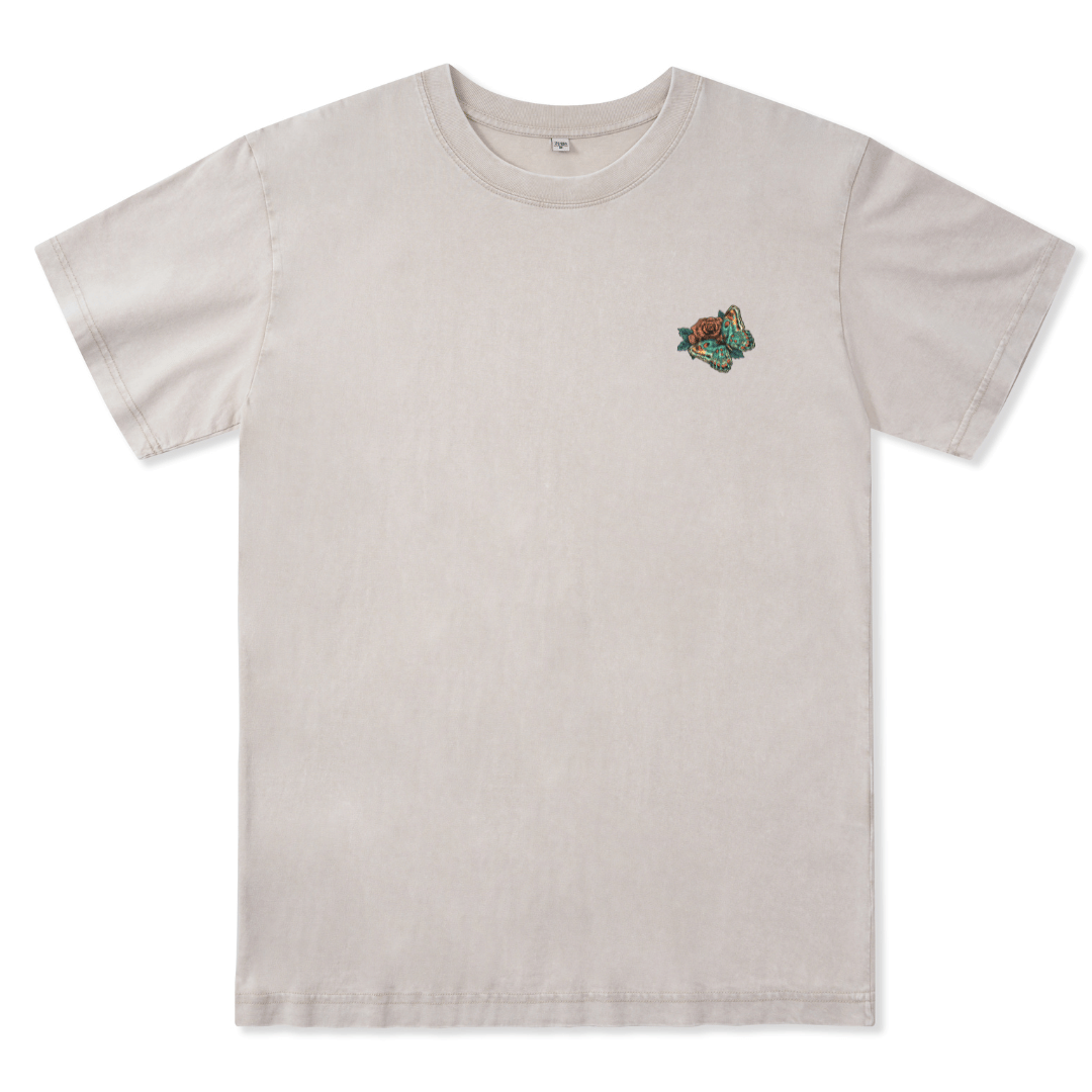 Floral Skull Washed Tee